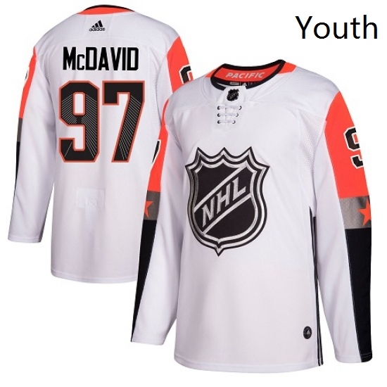 Youth Adidas Edmonton Oilers 97 Connor McDavid Authentic White 2018 All Star Pacific Division NHL Jersey